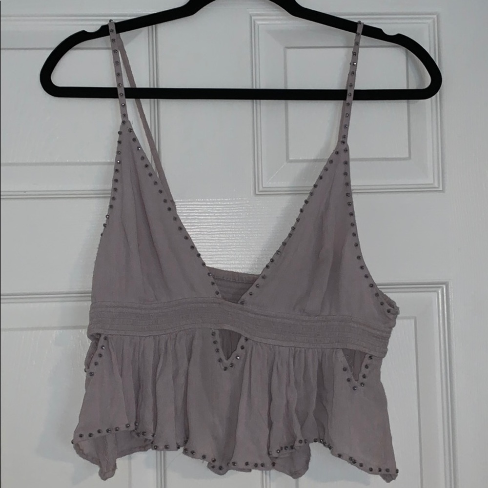 Purple beaded Free People crop top
